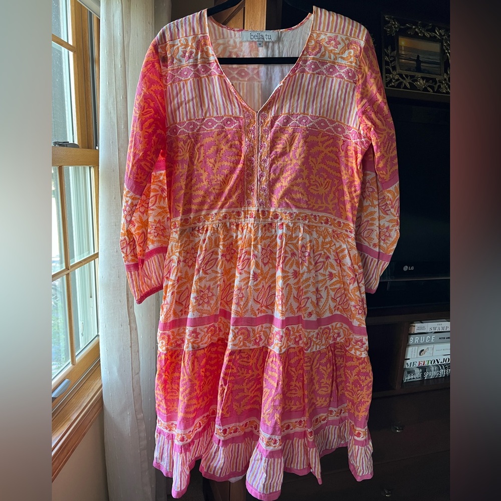 Bella Tu Block Tiered Midi Tunic Dress